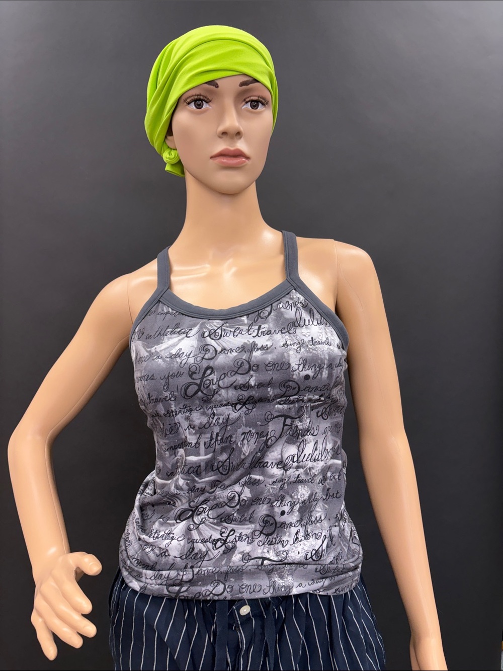lululemon athletica Gray Script-Print Tank Top
